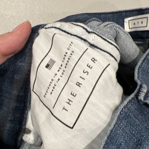 Ayr Jeans Women‎ 26 The Riser Medium Wash High Rise Skinny Jeans Raw Hem - Picture 11 of 14